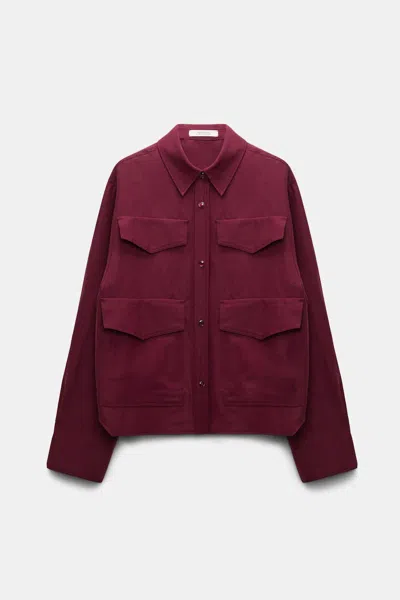 Dorothee Schumacher Shirt-jacket In Technical Linen In Red