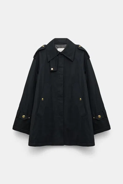 Dorothee Schumacher Short Cotton Coat In Black