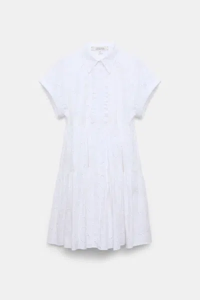 Dorothee Schumacher Short Dress Made From Broderie Anglaise With Ruffle Details In White