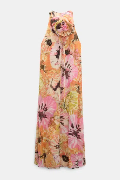 Dorothee Schumacher Signature Print Viscose Georgette Midi-dress In Neutral