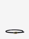 Dorothee Schumacher Thin Leather Belt With Signature Buckle In Black