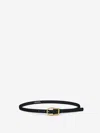 Dorothee Schumacher Thin Leather Belt With Signature Buckle In Black