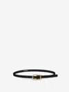 Dorothee Schumacher Thin Leather Belt With Signature Buckle In Bombatura Effect