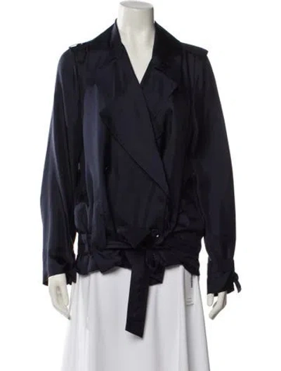 Pre-owned Dorothee Schumacher Silk Blazer W/ Tags In Black