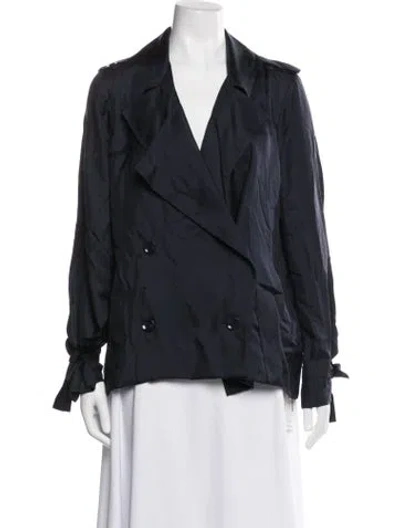 Pre-owned Dorothee Schumacher Silk Blazer W/ Tags In Blue