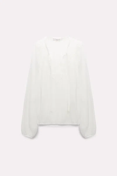 Dorothee Schumacher Silk Georgette Blouse With Western-inspired Plastron In White