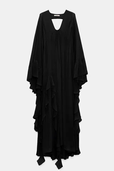Dorothee Schumacher Silk Georgette Festival Maxi Dress In Black