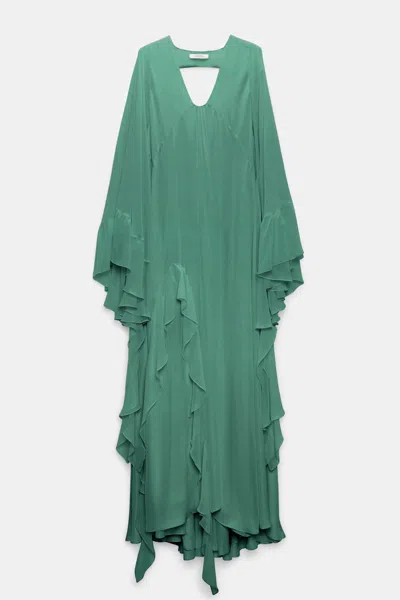 Dorothee Schumacher Silk Georgette Festival Maxi Dress In Green
