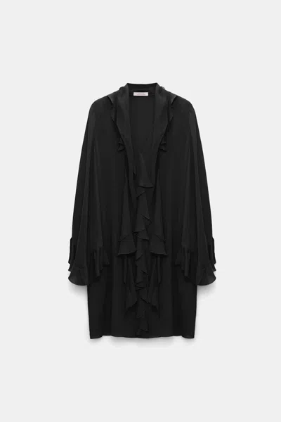 Dorothee Schumacher Silk Georgette Ruffle Mini Dress In Black