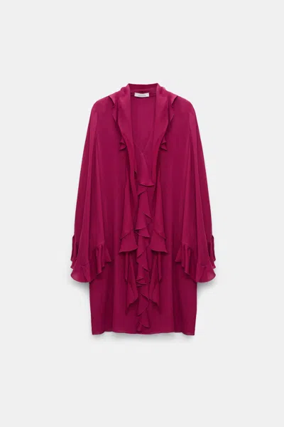 DOROTHEE SCHUMACHER SILK GEORGETTE RUFFLE MINI DRESS