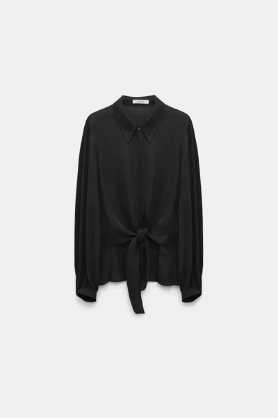 Dorothee Schumacher Silk Georgette Tie Blouse In Black