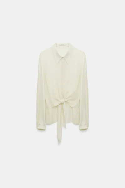 Dorothee Schumacher Silk Georgette Tie Blouse In White