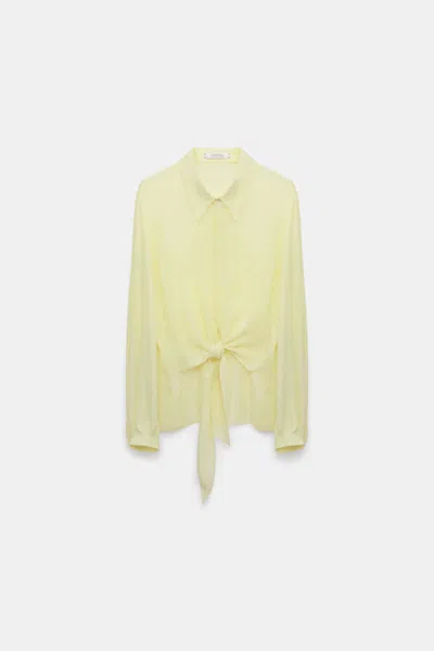 Dorothee Schumacher Silk Georgette Tie Blouse In Yellow