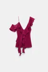 Dorothee Schumacher Silk Georgette Top With Ruffles In Red