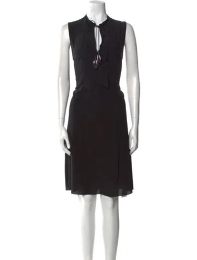 Pre-owned Dorothee Schumacher Silk Knee-length Dress In Black
