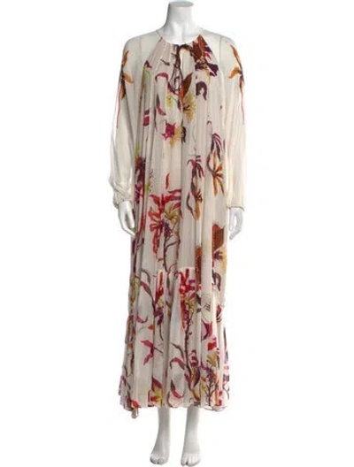 Pre-owned Dorothee Schumacher Silk Long Dress In Multi