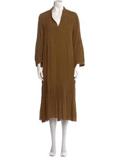 Pre-owned Dorothee Schumacher Silk Long Dress In Neutral