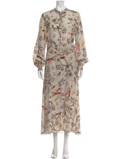 Pre-owned Dorothee Schumacher Silk Long Dress In Neutral