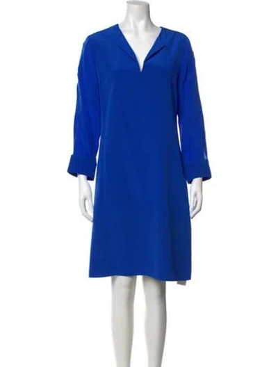 Pre-owned Dorothee Schumacher Silk Midi Length Dress In Blue