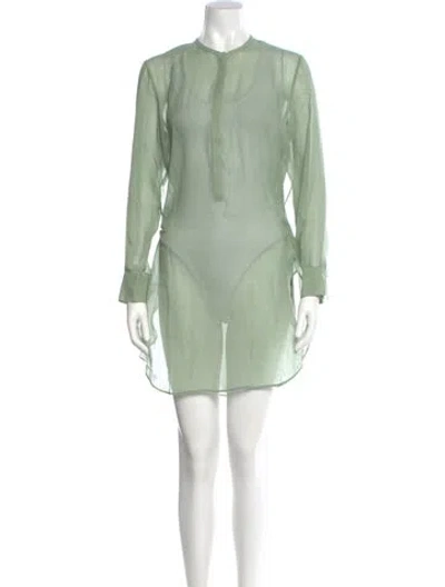 Pre-owned Dorothee Schumacher Silk Mini Dress In Green