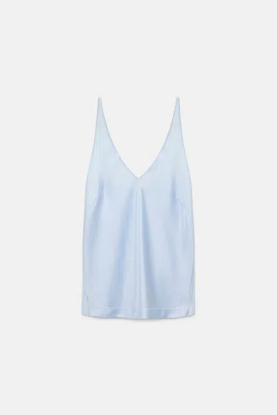 Dorothee Schumacher Silk-satin Camisole With V-neckline In Multi