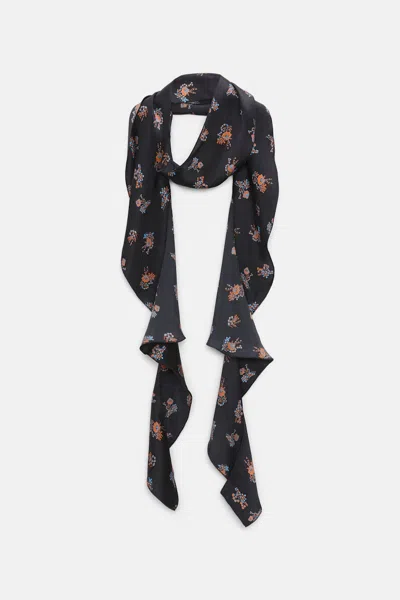 Dorothee Schumacher Silk-satin Signature Print Flounce Scarf In Black