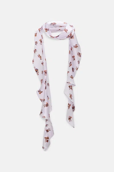 Dorothee Schumacher Silk-satin Signature Print Flounce Scarf In Purple