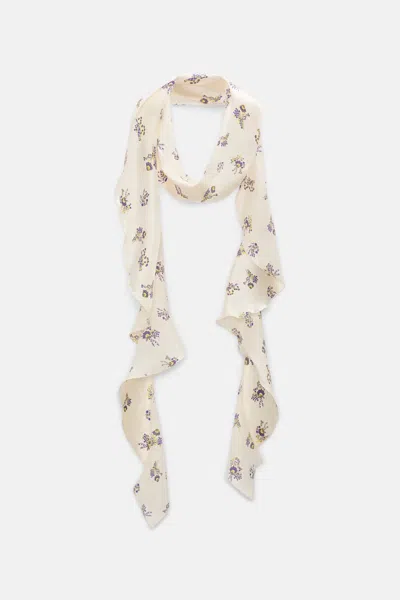 Dorothee Schumacher Silk-satin Signature Print Flounce Scarf In White