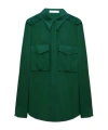 Shop Dorothee Schumacher Silk Shirt In Green