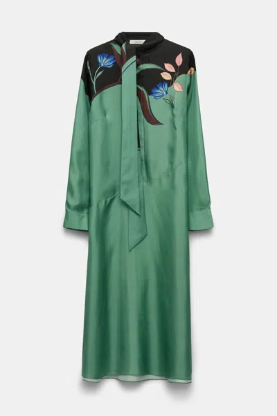 Dorothee Schumacher Silk Shirtdress With Placement Print In Multi