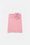 Dorothee Schumacher Silk Skirt With Xl Flower Brooch In Pink