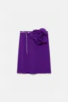 Dorothee Schumacher Silk Skirt With Xl Flower Brooch In Purple