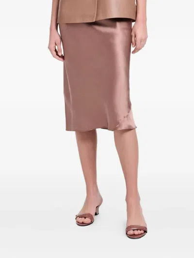 Dorothee Schumacher Silk Straight Skirt In Pink