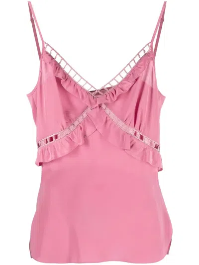 Dorothee Schumacher Silk Strappy Vest Top In Pink