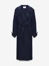 Dorothee Schumacher Double-breasted Trench Coat Dress In Silk Twill In Plain Pattern