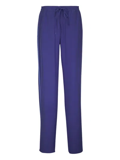 Dorothee Schumacher Silk Trousers In Blue