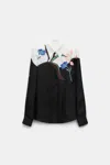 Dorothee Schumacher Silk Twill Blouse With Placement Print In Black