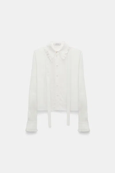 Dorothee Schumacher Silk-viscose Crãªpe De Chine Blouse In White