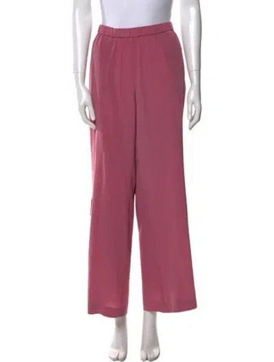 Pre-owned Dorothee Schumacher Silk Wide Leg Pants In Pink