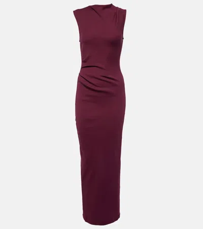 Dorothee Schumacher Simply Timeless Cotton Jersey Maxi Dress In  Burgundy