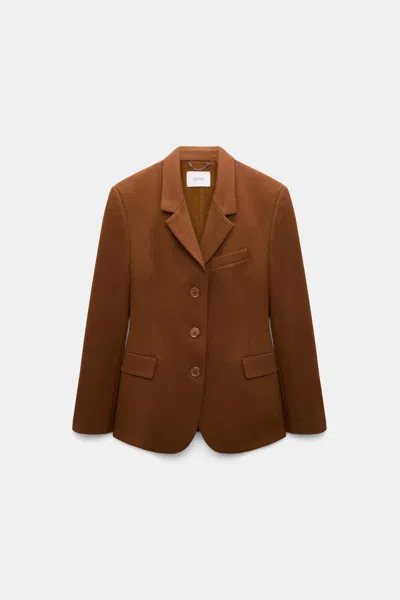 Dorothee Schumacher Single-breasted Blazer In Punto Milano In Brown