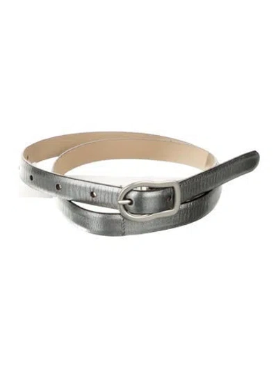 Pre-owned Dorothee Schumacher Skinny Belt In Silver