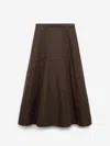 Dorothee Schumacher Sporty Elegance A-line Midi Skirt In Brown