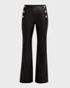 Dorothee Schumacher Sleek Statement Flare-leg Leather Pants In Pure Black