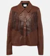 DOROTHEE SCHUMACHER SLEEK STATEMENT FRINGED LEATHER JACKET