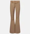 Dorothee Schumacher Sleek Statement Iii Flared Leather Pants In Brown