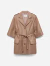 Dorothee Schumacher Epauletted Belted Jacket In Brown