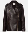 Dorothee Schumacher Sleek Statement Leather Biker Jacket In Brown