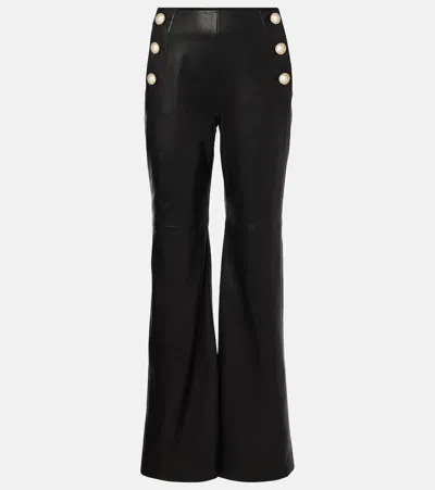 DOROTHEE SCHUMACHER SLEEK STATEMENT LEATHER FLARED PANTS