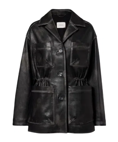 Dorothee Schumacher Sleek Statement Pocket Leather Jacket In Black